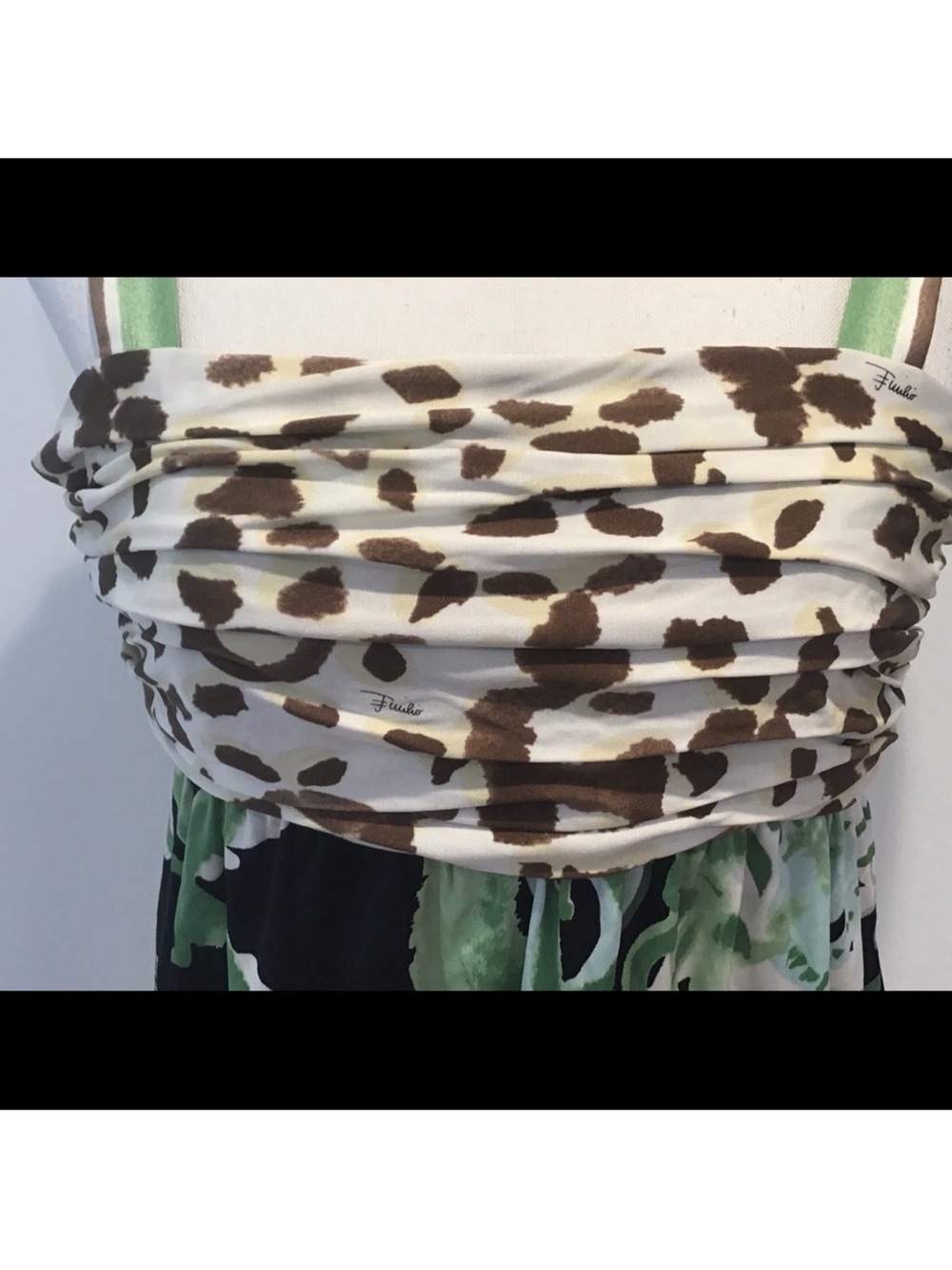 Emilio Pucci Black and Green Abstract Print Dress - Picture 8 of 10